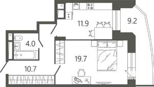 1-к квартира, вторичка, 49м2, 15/17 этаж
