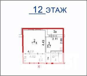 1-к квартира, вторичка, 38м2, 12/18 этаж