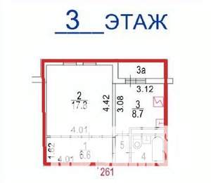 1-к квартира, вторичка, 38м2, 3/18 этаж