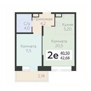 2-к квартира, вторичка, 43м2, 9/22 этаж