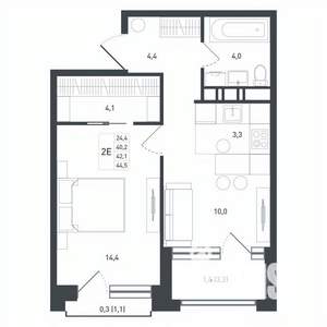 2-к квартира, вторичка, 44м2, 5/8 этаж