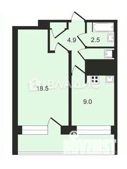 1-к квартира, вторичка, 36м2, 1/15 этаж