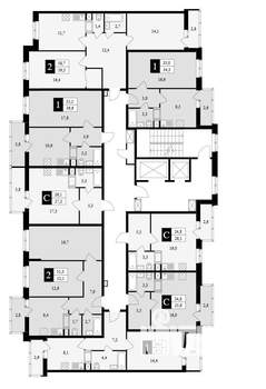 2-к квартира, строящийся дом, 60м2, 4/17 этаж