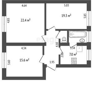 3-к квартира, вторичка, 73м2, 1/4 этаж