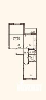 2-к квартира, вторичка, 61м2, 5/17 этаж