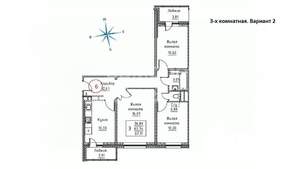 3-к квартира, вторичка, 72м2, 16/17 этаж