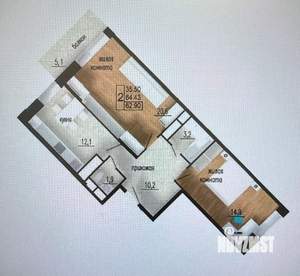 2-к квартира, вторичка, 64м2, 17/17 этаж