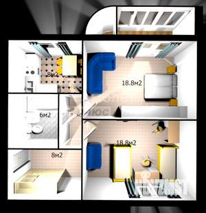 2-к квартира, вторичка, 61м2, 12/16 этаж