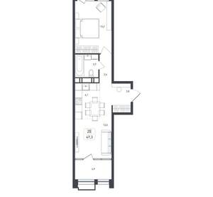 2-к квартира, вторичка, 47м2, 5/8 этаж