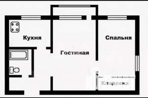 2-к квартира, вторичка, 41м2, 4/4 этаж