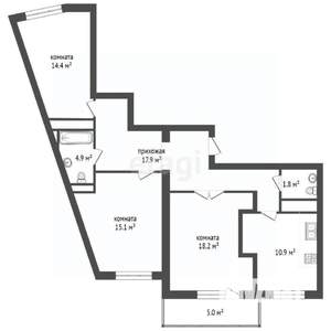 3-к квартира, вторичка, 84м2, 15/22 этаж