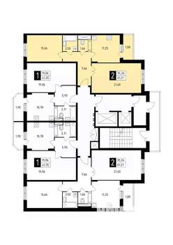 2-к квартира, строящийся дом, 61м2, 10/17 этаж