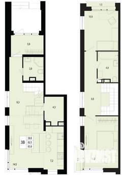 3-к квартира, вторичка, 83м2, 1/8 этаж