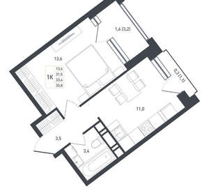1-к квартира, вторичка, 35м2, 8/8 этаж