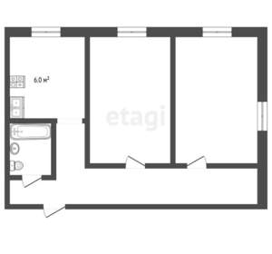 2-к квартира, вторичка, 41м2, 2/4 этаж