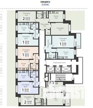 2-к квартира, вторичка, 67м2, 3/20 этаж