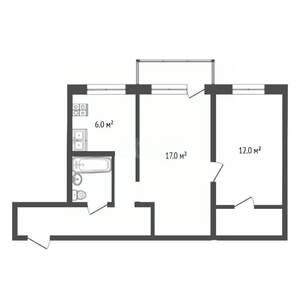 2-к квартира, вторичка, 46м2, 3/5 этаж