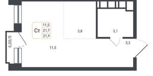 Студия квартира, вторичка, 22м2, 5/8 этаж