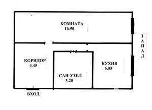 1-к квартира, вторичка, 30м2, 1/5 этаж