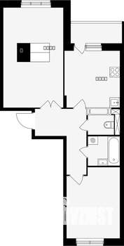 2-к квартира, строящийся дом, 61м2, 12/17 этаж