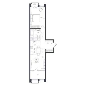 2-к квартира, вторичка, 47м2, 2/8 этаж