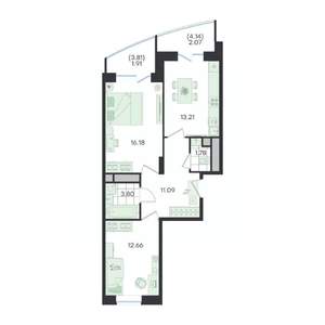 2-к квартира, вторичка, 63м2, 5/23 этаж