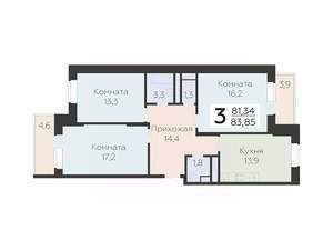 3-к квартира, вторичка, 87м2, 19/20 этаж