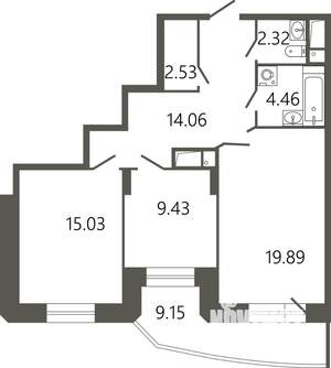 2-к квартира, вторичка, 70м2, 17/17 этаж