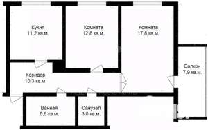 2-к квартира, вторичка, 61м2, 2/5 этаж