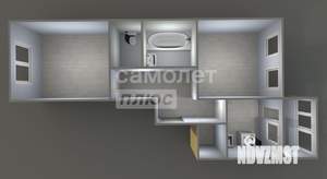 2-к квартира, вторичка, 54м2, 6/17 этаж