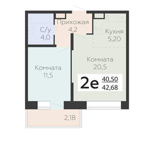 2-к квартира, вторичка, 43м2, 8/22 этаж