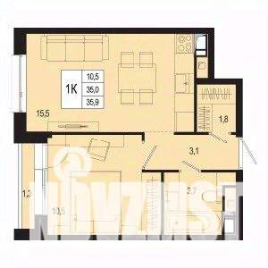 Студия квартира, вторичка, 35м2, 2/8 этаж