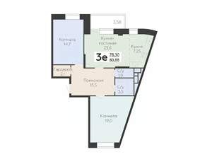 3-к квартира, вторичка, 81м2, 17/22 этаж