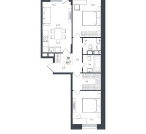 Студия квартира, вторичка, 61м2, 5/8 этаж