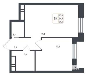 Студия квартира, строящийся дом, 35м2, 5/8 этаж