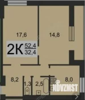2-к квартира, вторичка, 52м2, 11/15 этаж