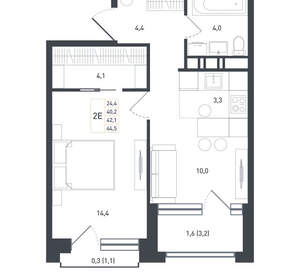 2-к квартира, вторичка, 42м2, 7/8 этаж