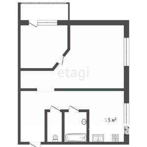 1-к квартира, вторичка, 34м2, 4/5 этаж