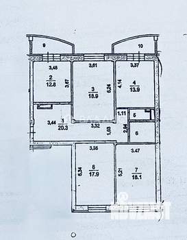 4-к квартира, вторичка, 107м2, 14/16 этаж