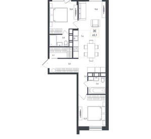 Студия квартира, вторичка, 65м2, 7/8 этаж