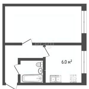 1-к квартира, вторичка, 30м2, 2/5 этаж
