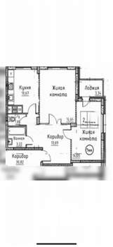 2-к квартира, вторичка, 62м2, 2/20 этаж