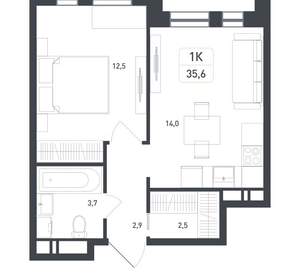 1-к квартира, вторичка, 36м2, 2/8 этаж