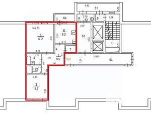 2-к квартира, вторичка, 54м2, 10/18 этаж