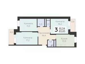 3-к квартира, вторичка, 87м2, 20/20 этаж