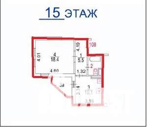 Студия квартира, вторичка, 38м2, 1/18 этаж