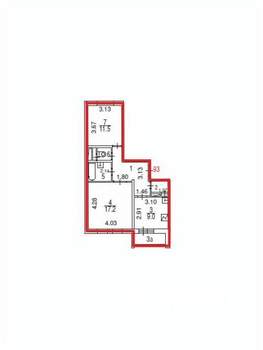 2-к квартира, вторичка, 54м2, 12/18 этаж