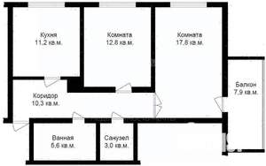 2-к квартира, вторичка, 61м2, 2/5 этаж