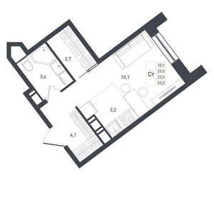 Студия квартира, вторичка, 25м2, 7/8 этаж