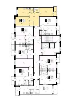2-к квартира, строящийся дом, 60м2, 3/17 этаж